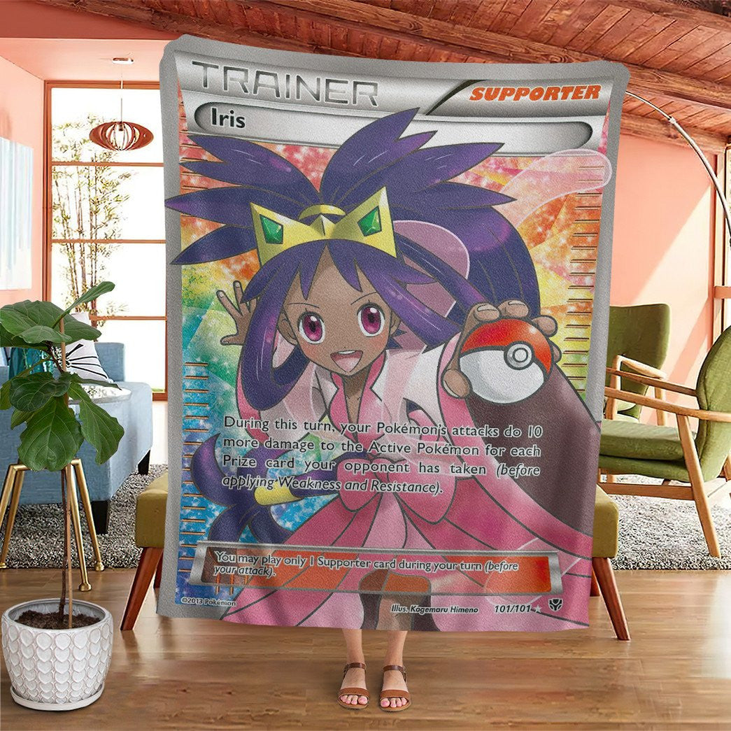 Anime Pkm Iris Trainer Custom Soft Blanket