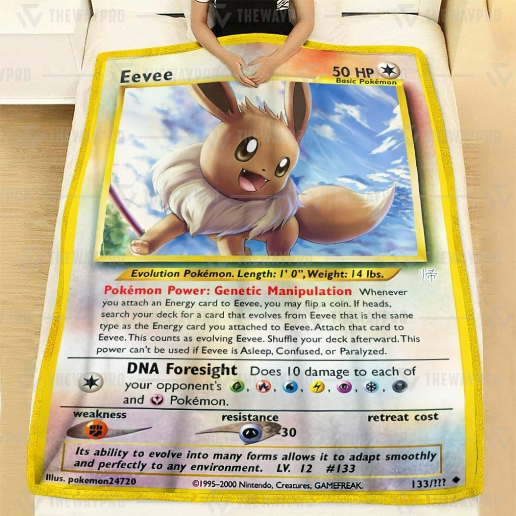 Anime Pkm Eevee Custom Soft Blanket