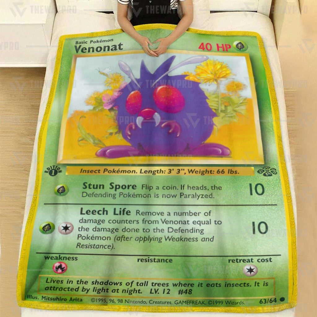 Anime Pkm Venonat Custom Soft Blanket