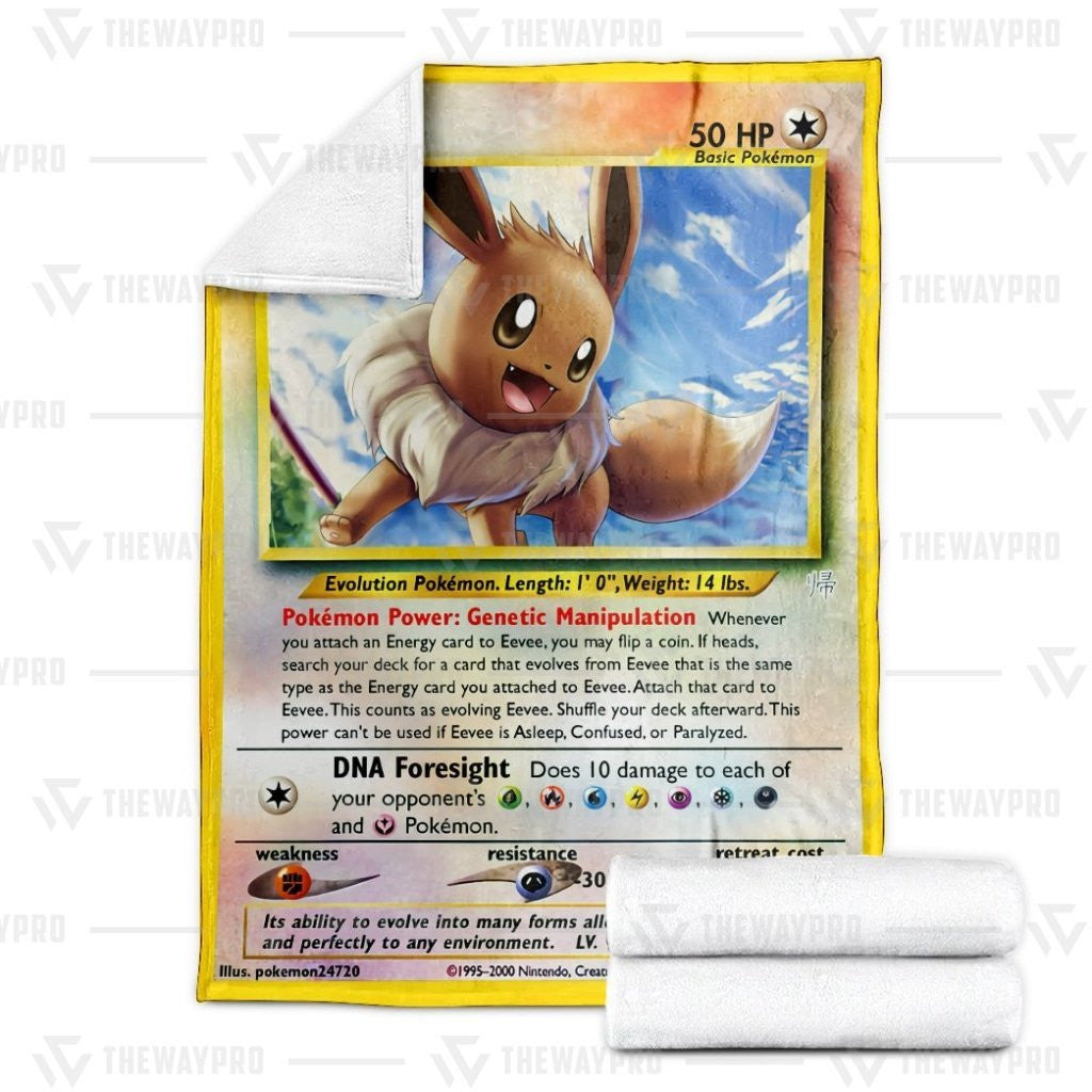 Anime Pkm Eevee Custom Soft Blanket