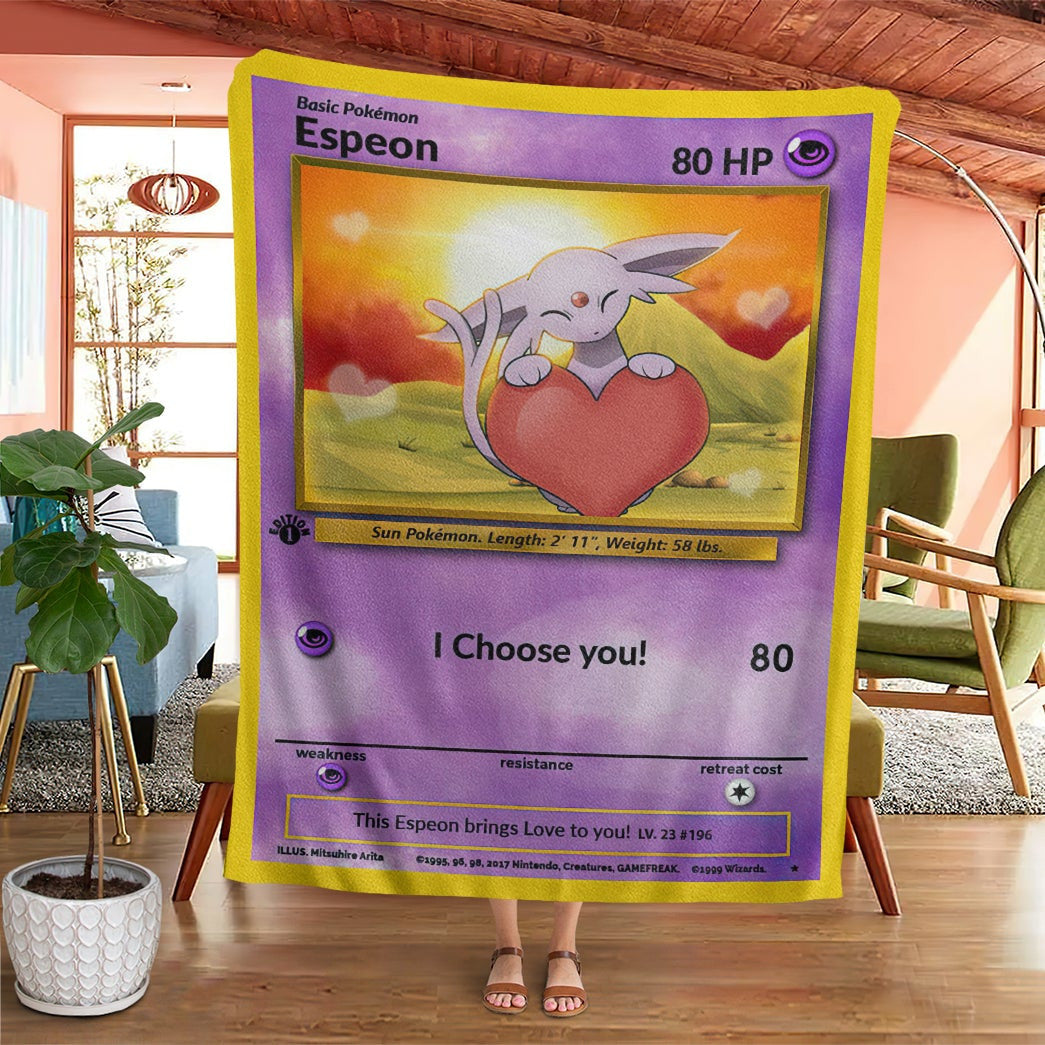 Anime Pkm Espeon I Choose You Custom Soft Blanket