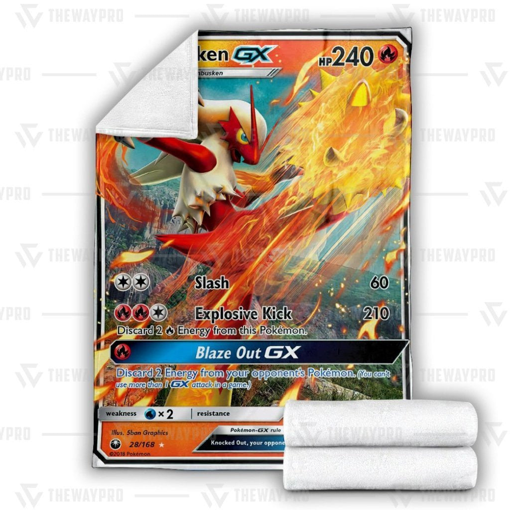 Anime Pkm Blaziken Gx Custom Soft Blanket