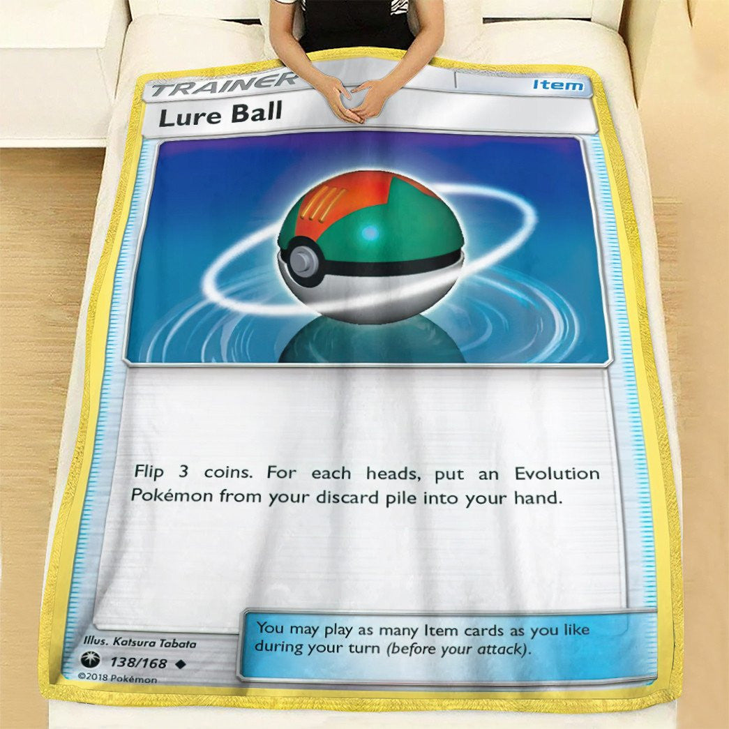 Anime Pkm Lure Ball Trainer Custom Soft Blanket