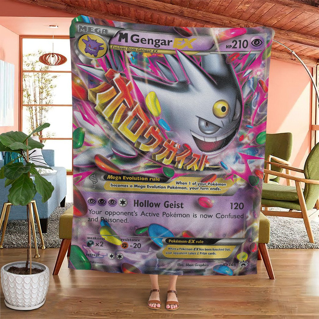 Anime Pkm M Gengar Ex Xy Promos Custom Soft Blanket