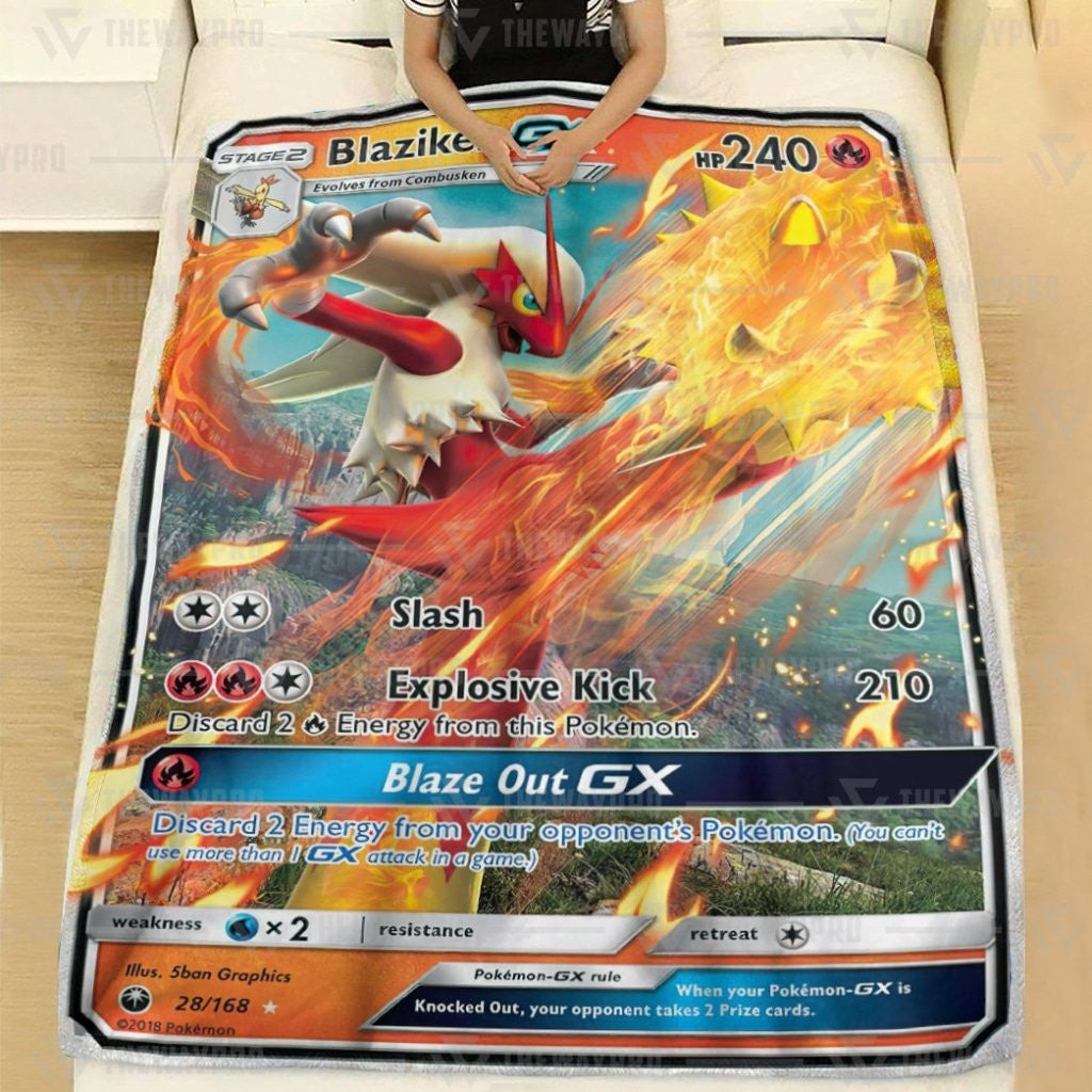 Anime Pkm Blaziken Gx Custom Soft Blanket