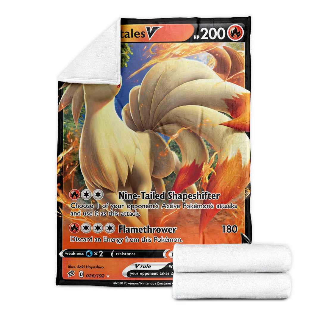 Anime Pkm Ninetales V Rebel Clash Custom Soft Blanket