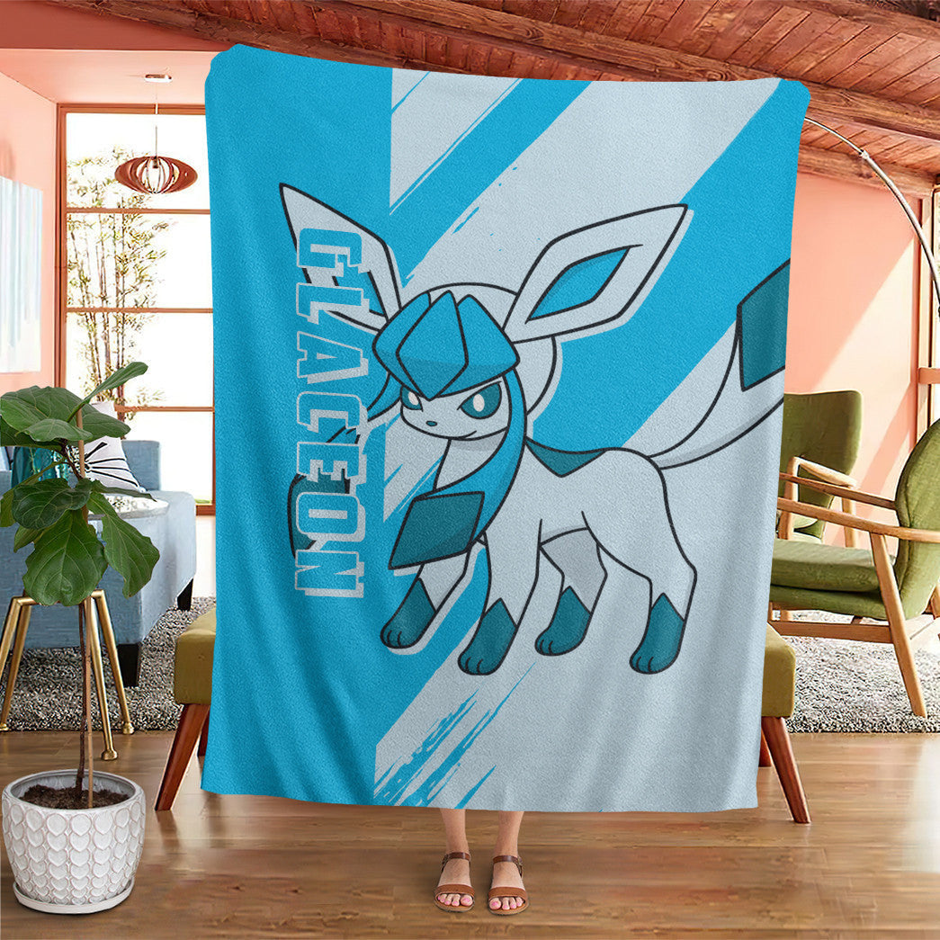 Anime Pkm Glaceon Custom Soft Blanket XO10032211