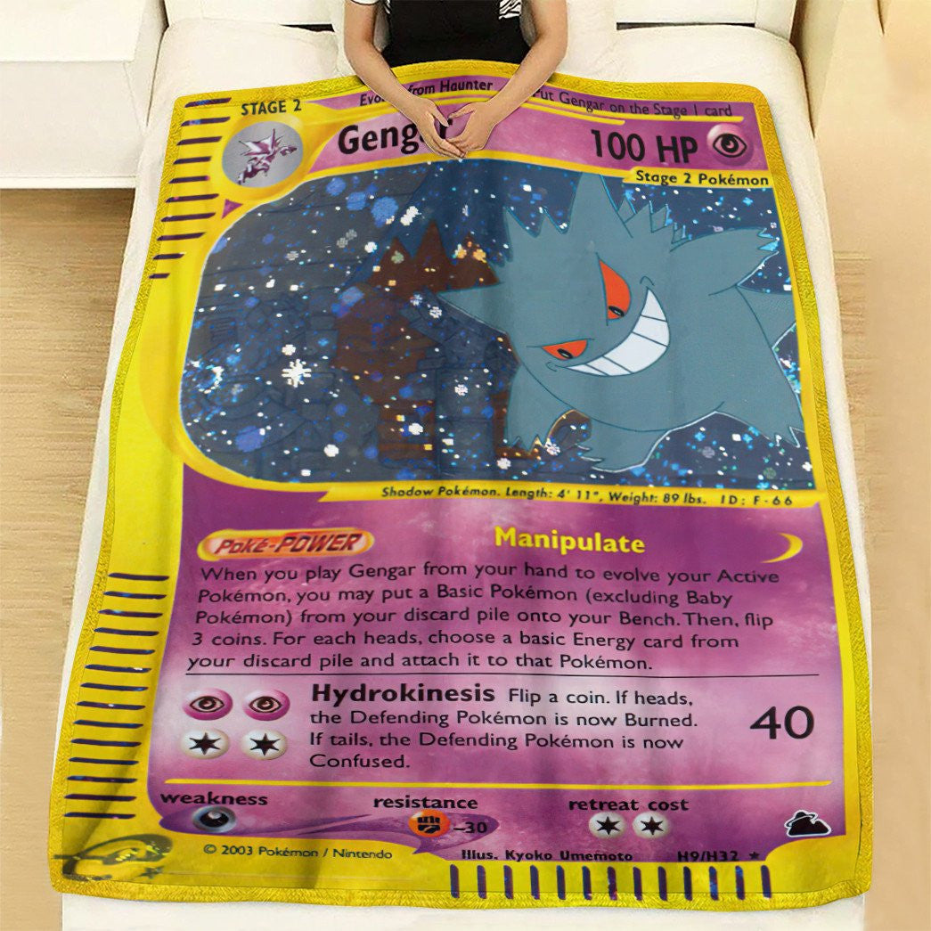 Anime Pkm Gengar Skyridge Custom Soft Blanket