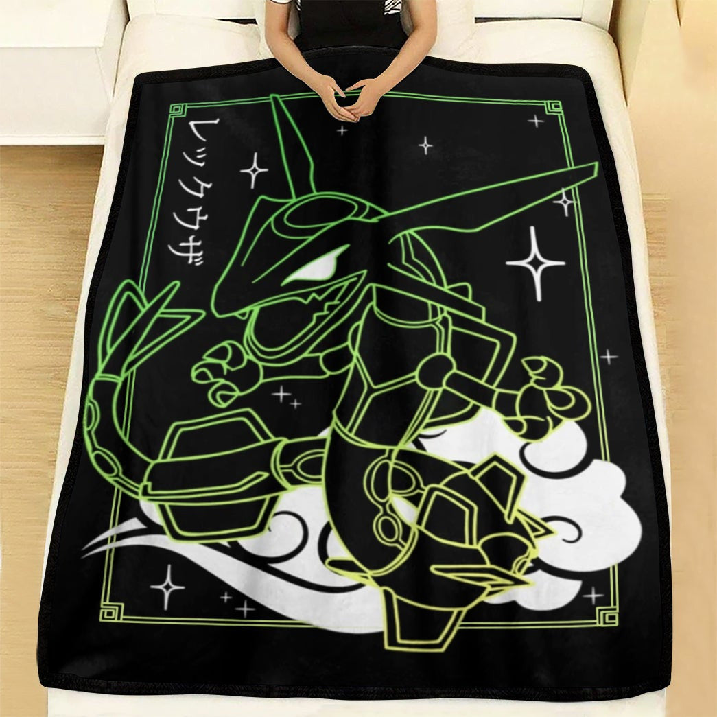 Anime Pkm Rayquaza Soft Blanket