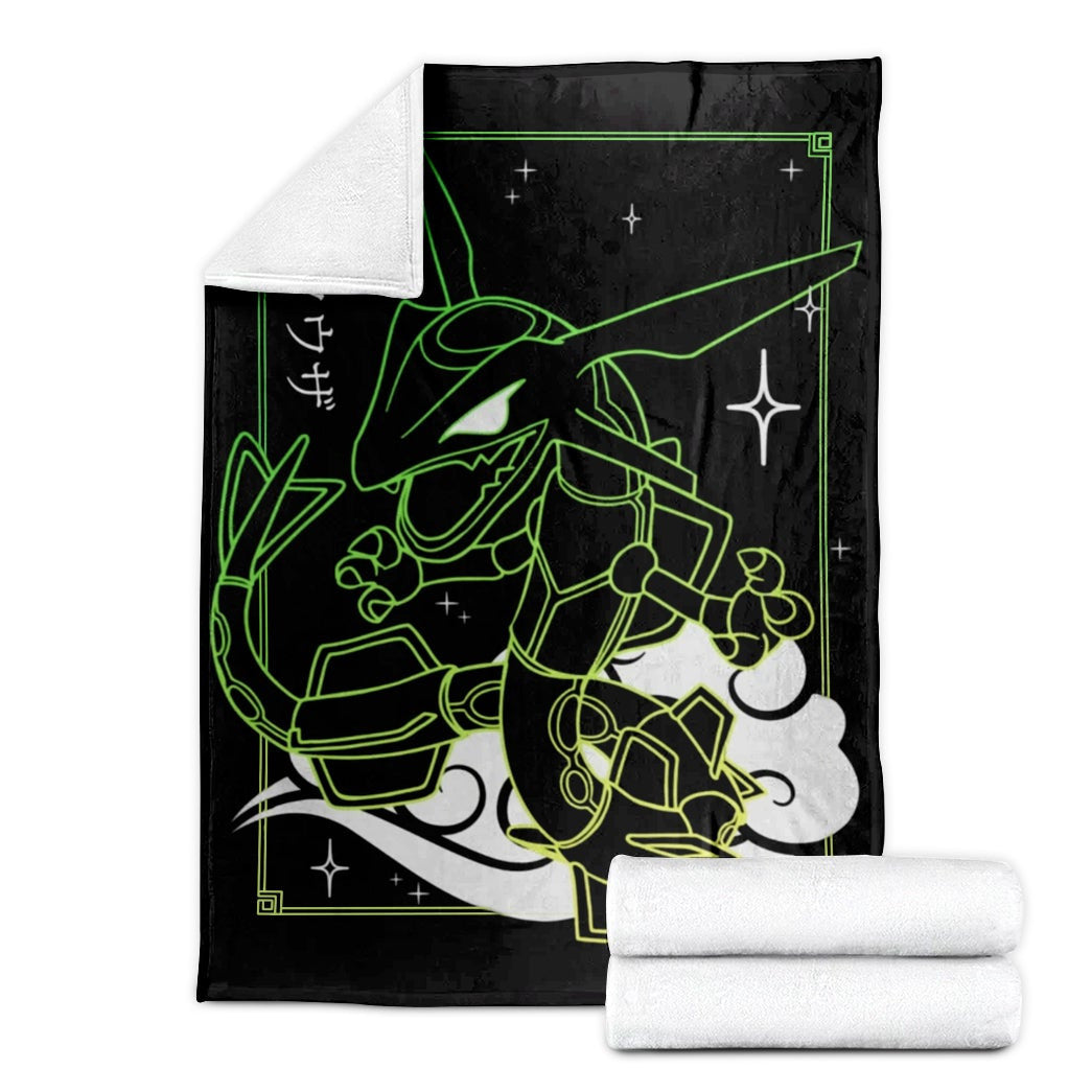 Anime Pkm Rayquaza Soft Blanket