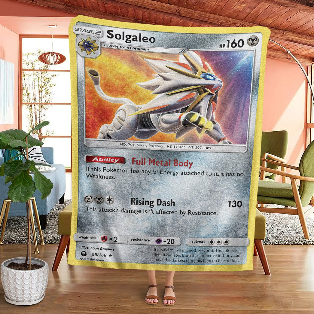 Anime Pkm Solgaleo Celestial Storm Custom Soft Blanket