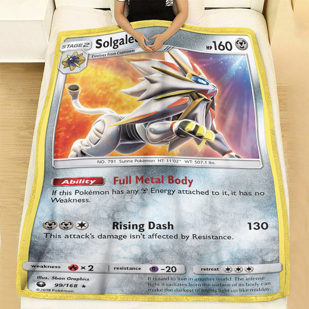 Anime Pkm Solgaleo Celestial Storm Custom Soft Blanket