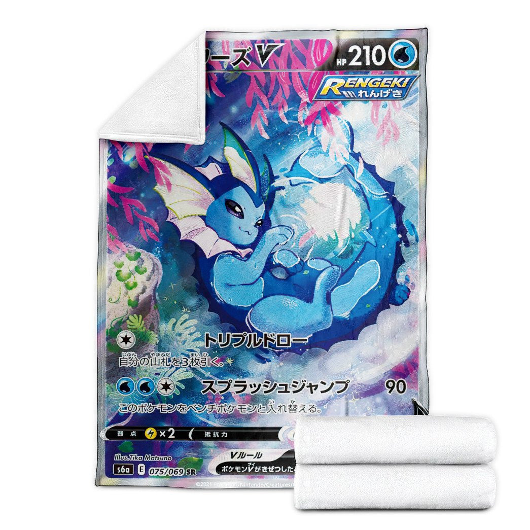 Anime Pkm Evovling Skies Vaporeon Alternate Custom Soft Blanket