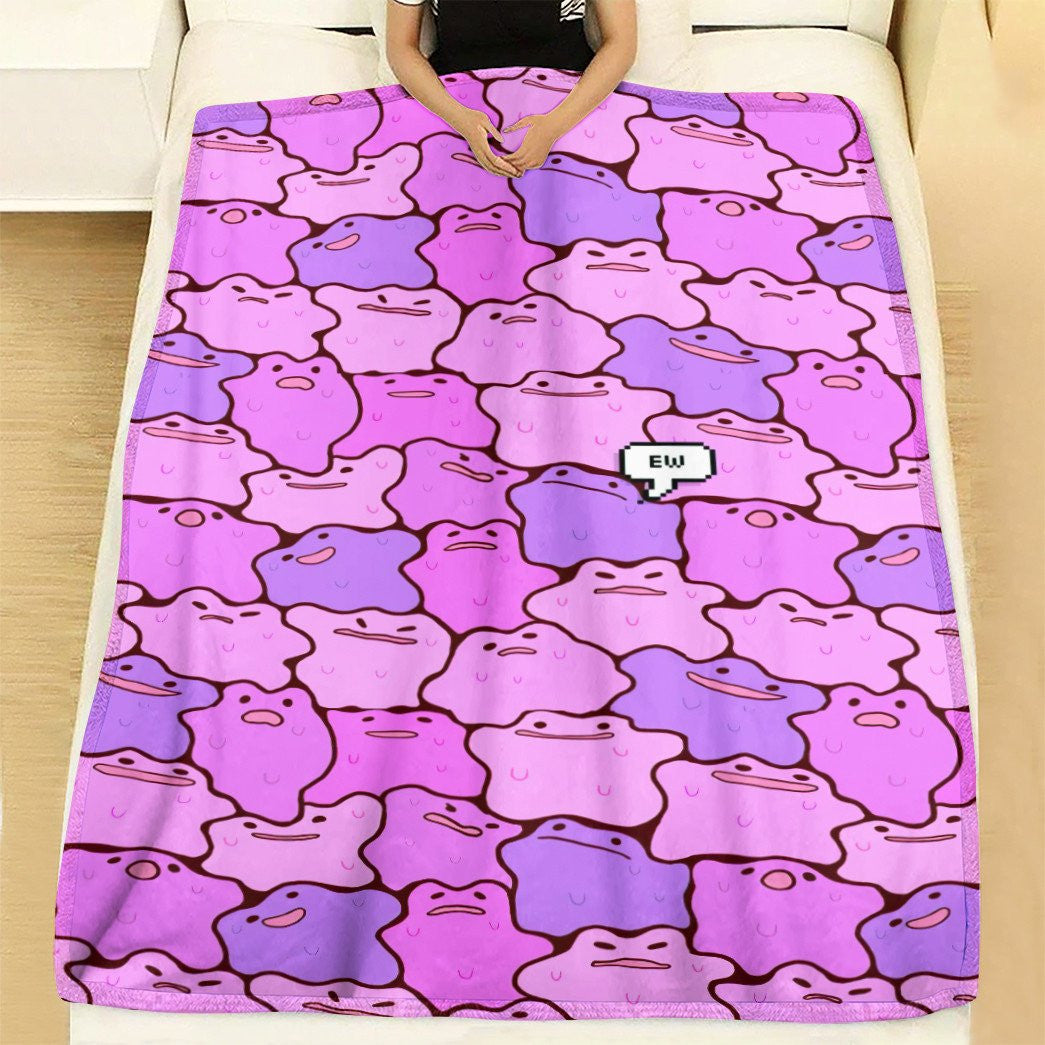 Anime Pkm Ditto Custom Soft Blanket