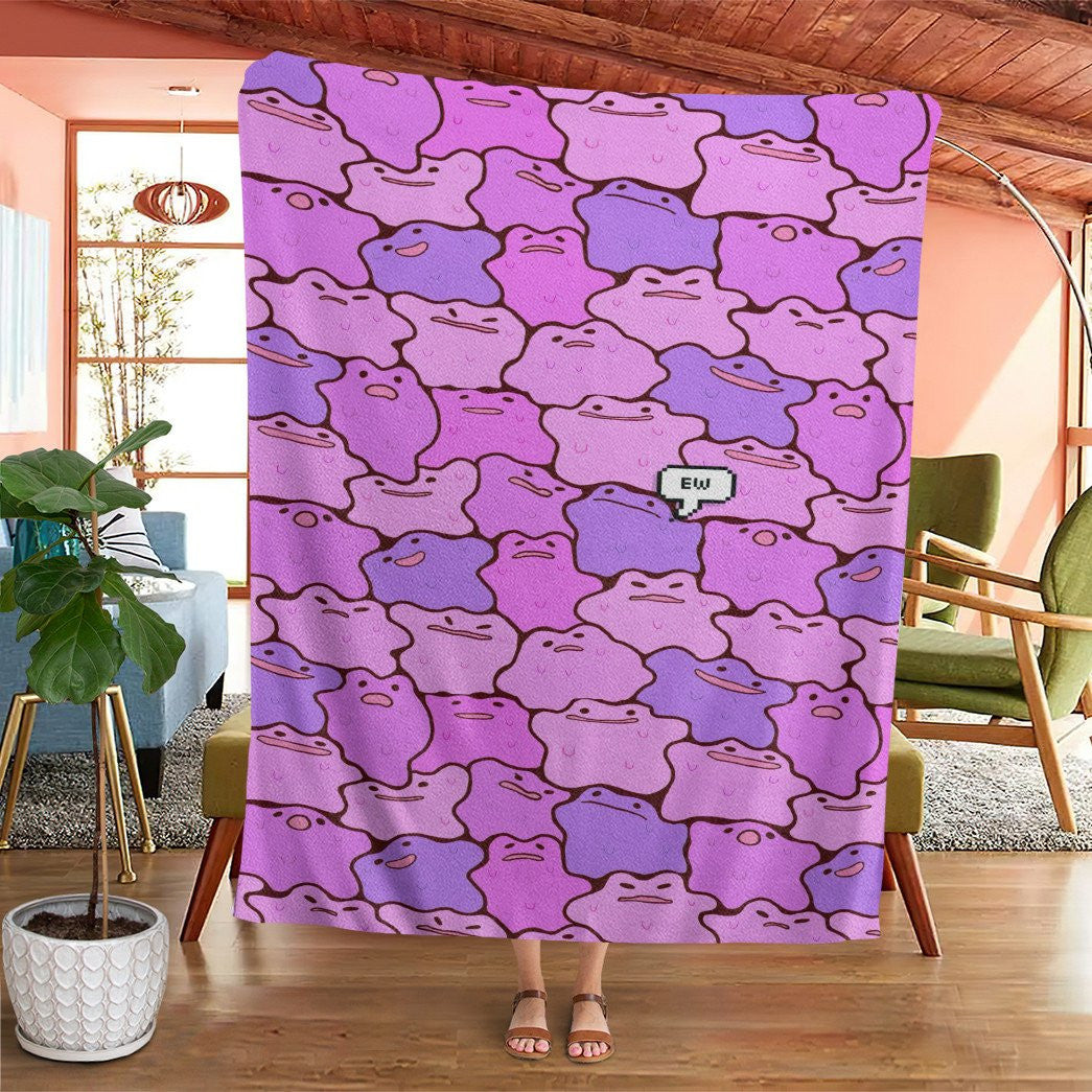 Anime Pkm Ditto Custom Soft Blanket