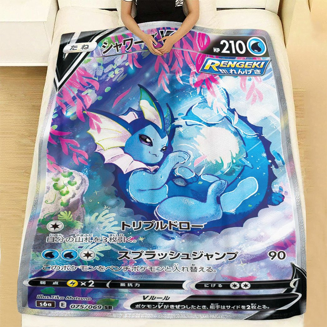 Anime Pkm Evovling Skies Vaporeon Alternate Custom Soft Blanket