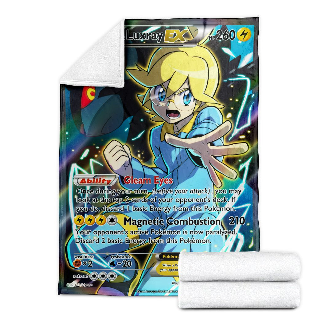 Anime Pkm Clemonts Luxray Fa Remake Custom Soft Blanket