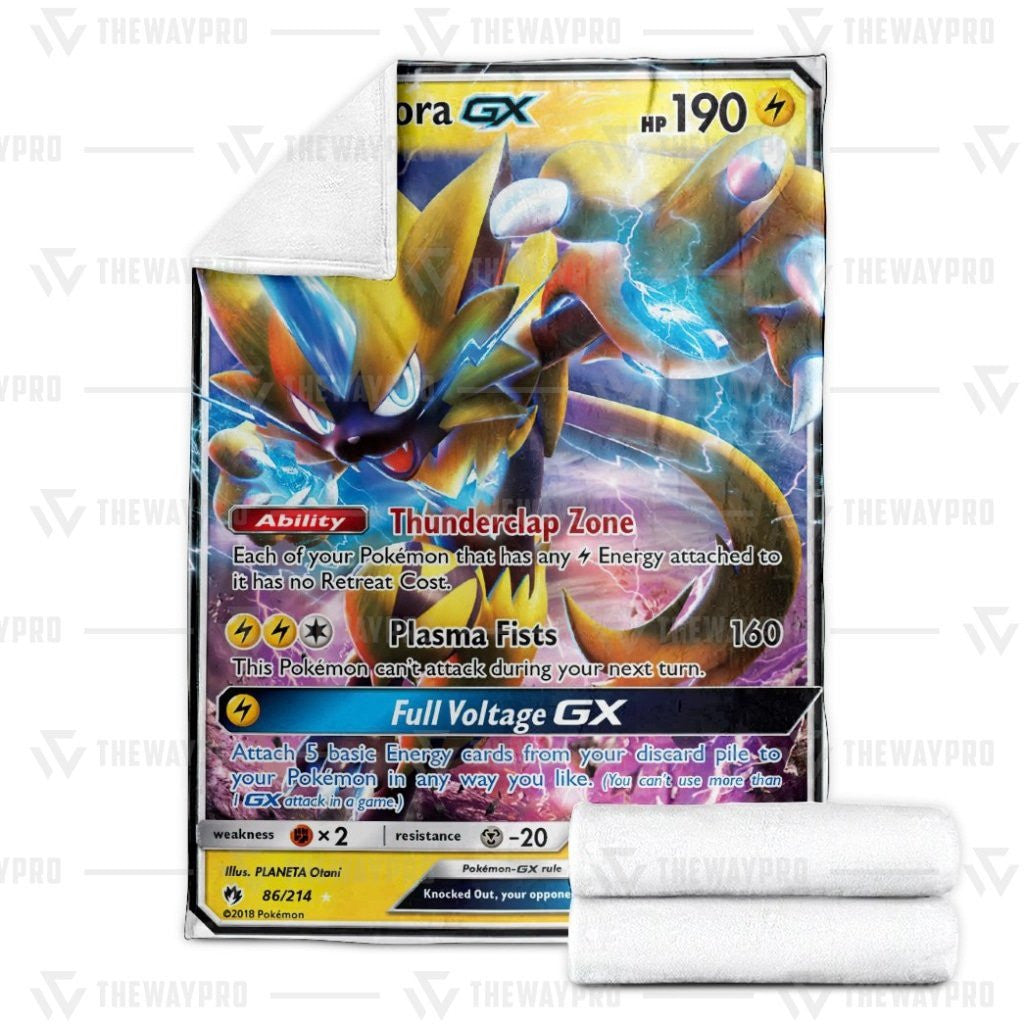 Anime Pkm Zeraora Gx Lost Thunder Custom Soft Blanket