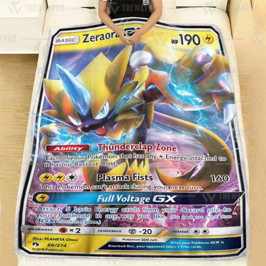 Anime Pkm Zeraora Gx Lost Thunder Custom Soft Blanket