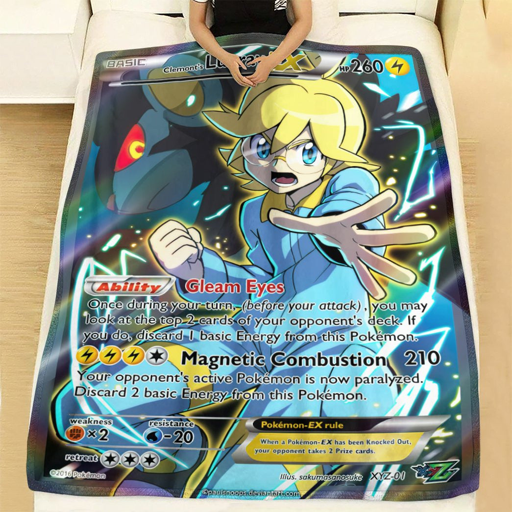 Anime Pkm Clemonts Luxray Fa Remake Custom Soft Blanket