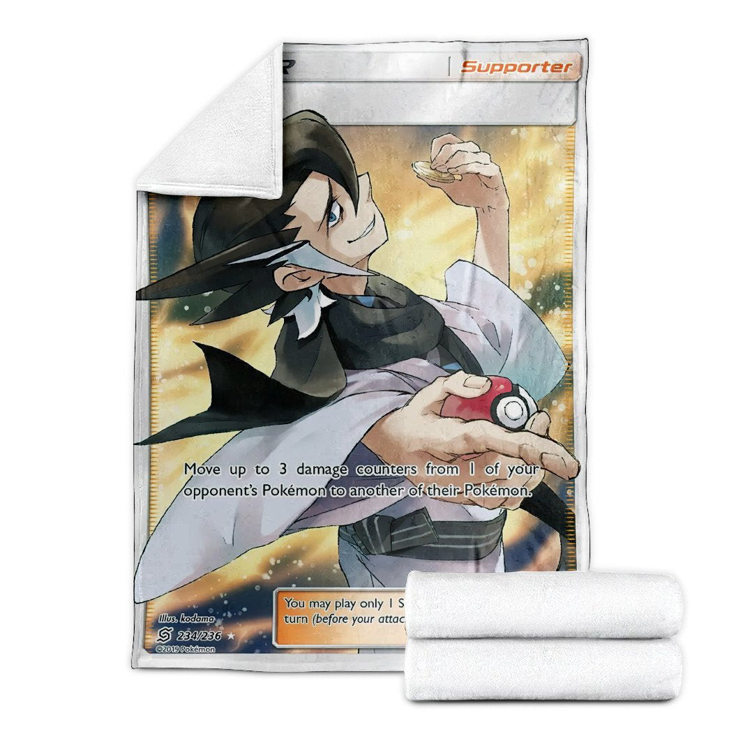 Anime Pkm Grimsley Trainer Custom Soft Blanket