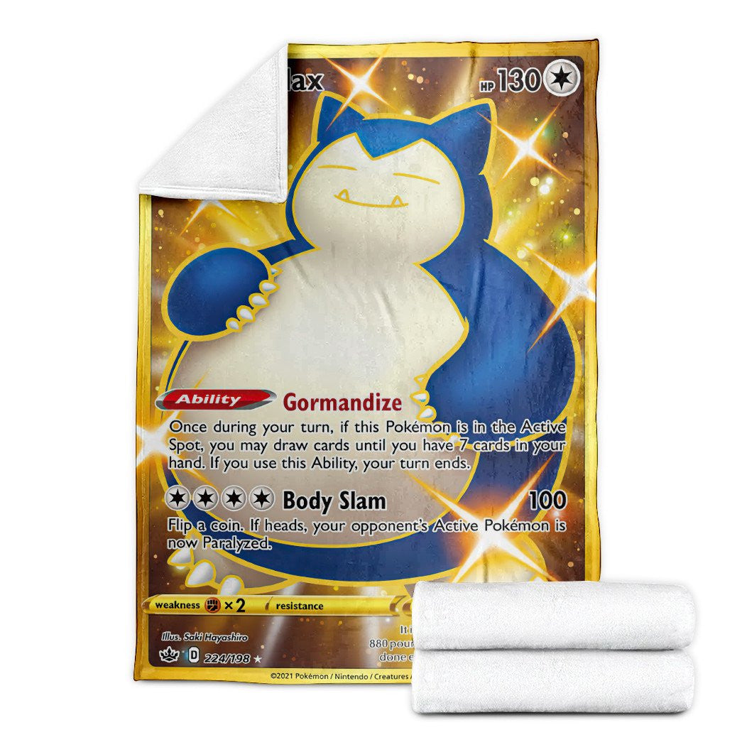 Anime Pkm Snorlax Chilling Reign Custom Soft Blanket