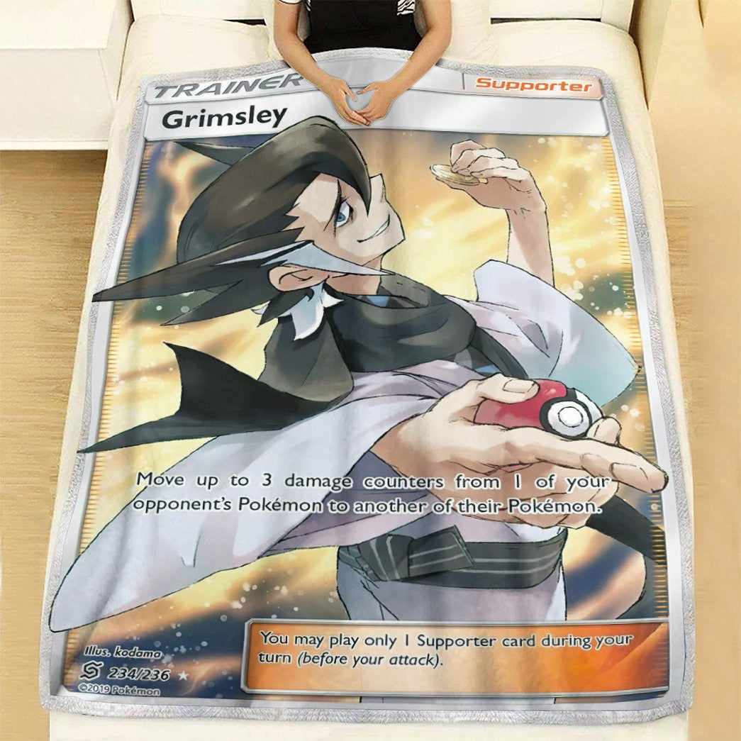 Anime Pkm Grimsley Trainer Custom Soft Blanket