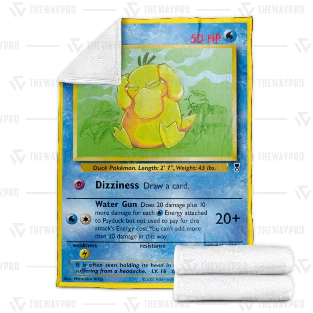 Anime Pkm Psyduck Custom Soft Blanket