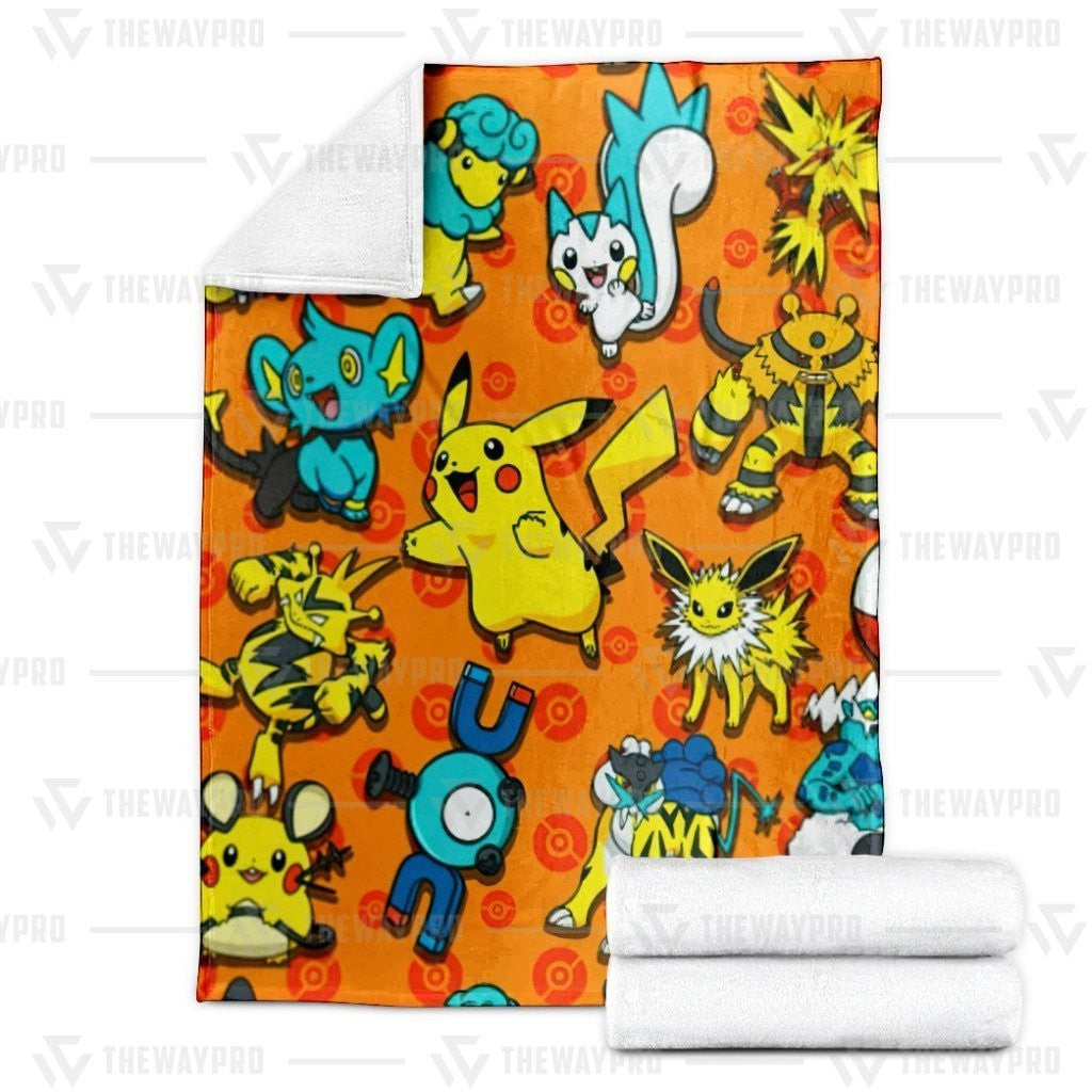 Anime Pkm Electric Custom Soft Blanket