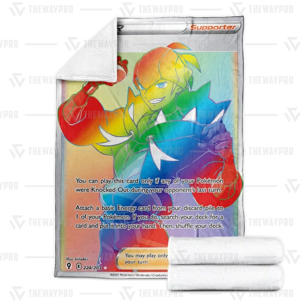 Anime Pkm Raihan Evolving Skies Colorful Custom Soft Blanket