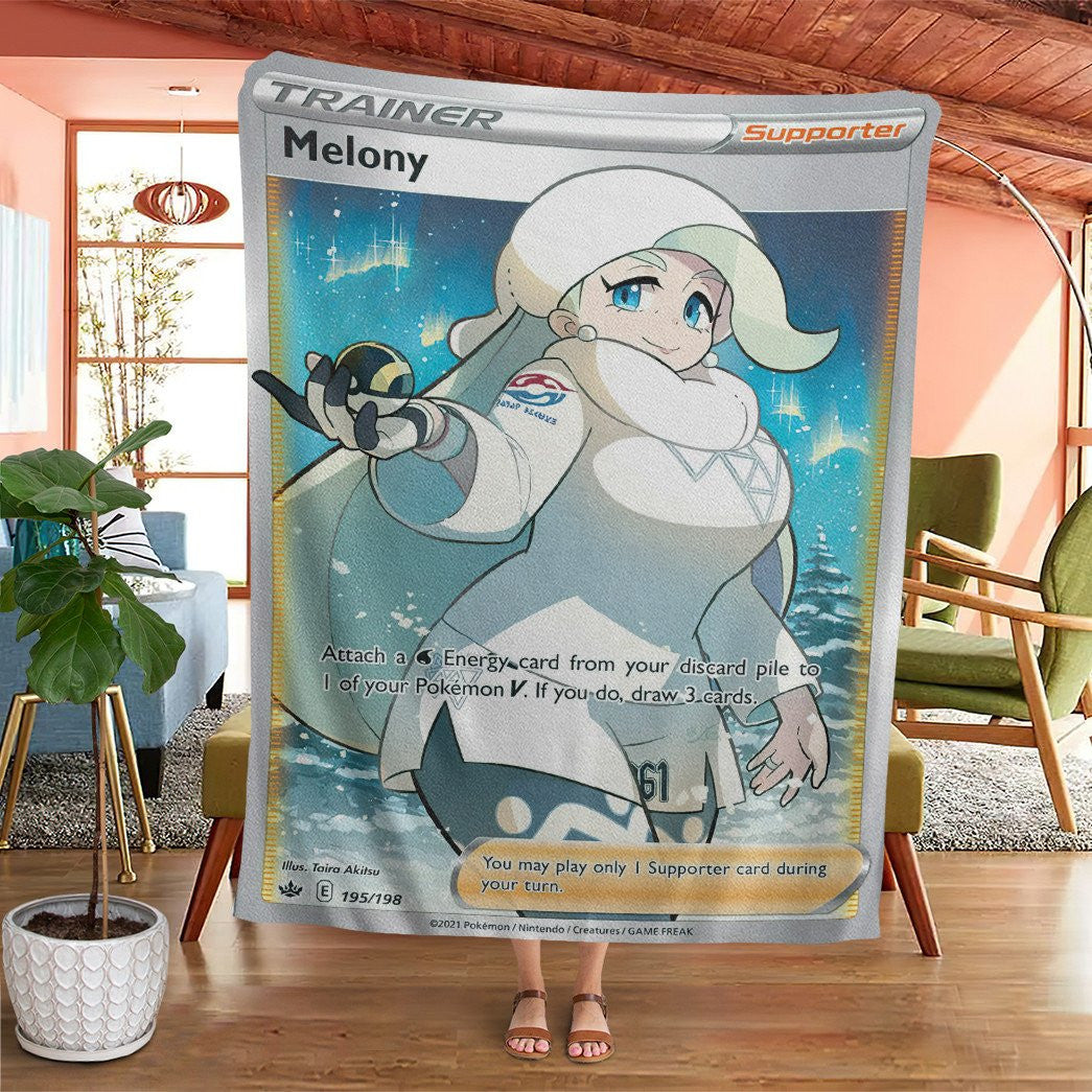 Anime Pkm Melony Trainer Custom Soft Blanket