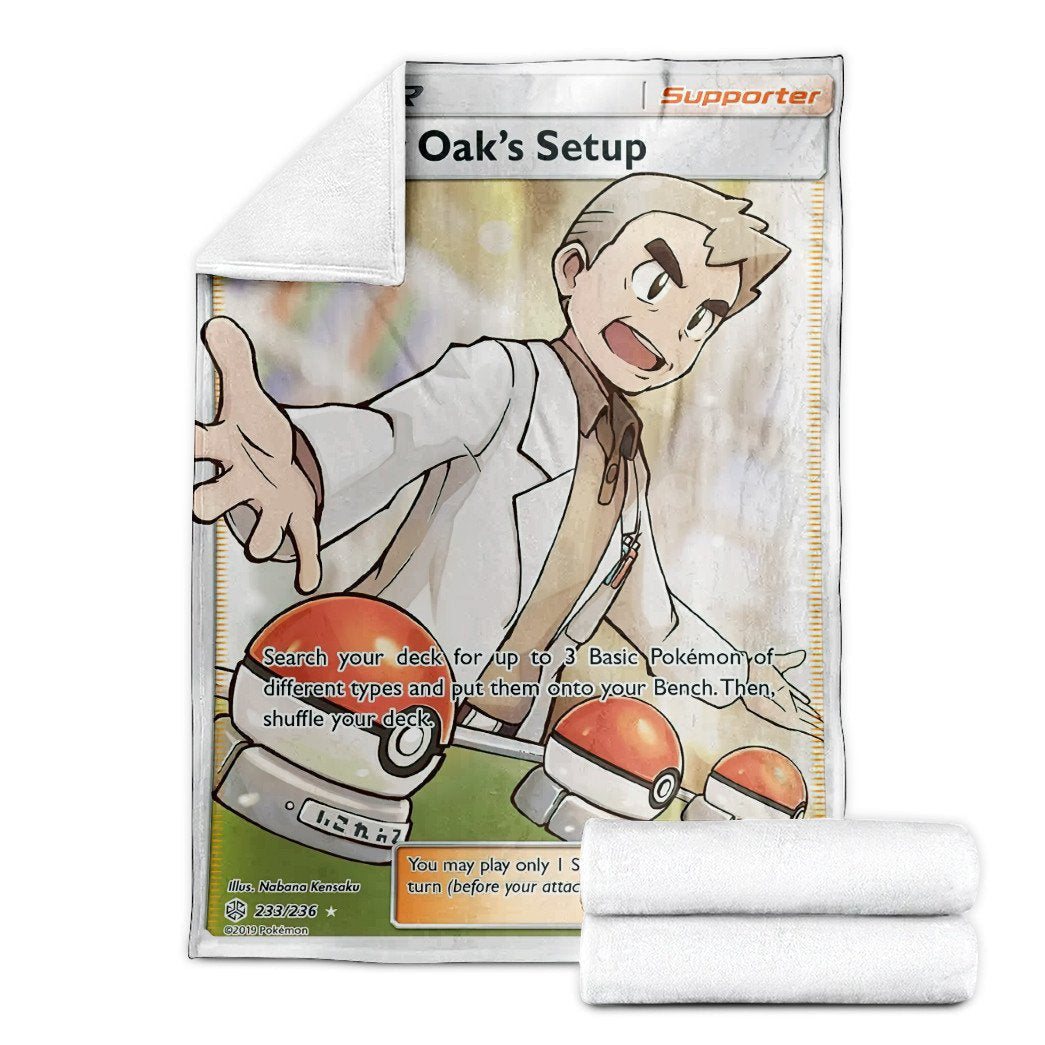 Anime Pkm Professor Oaks Setup Trainer Custom Soft Blanket