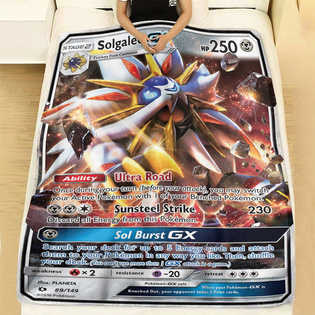 Anime Pkm Solgaleo-Gx Sun & Moon Custom Soft Blanket