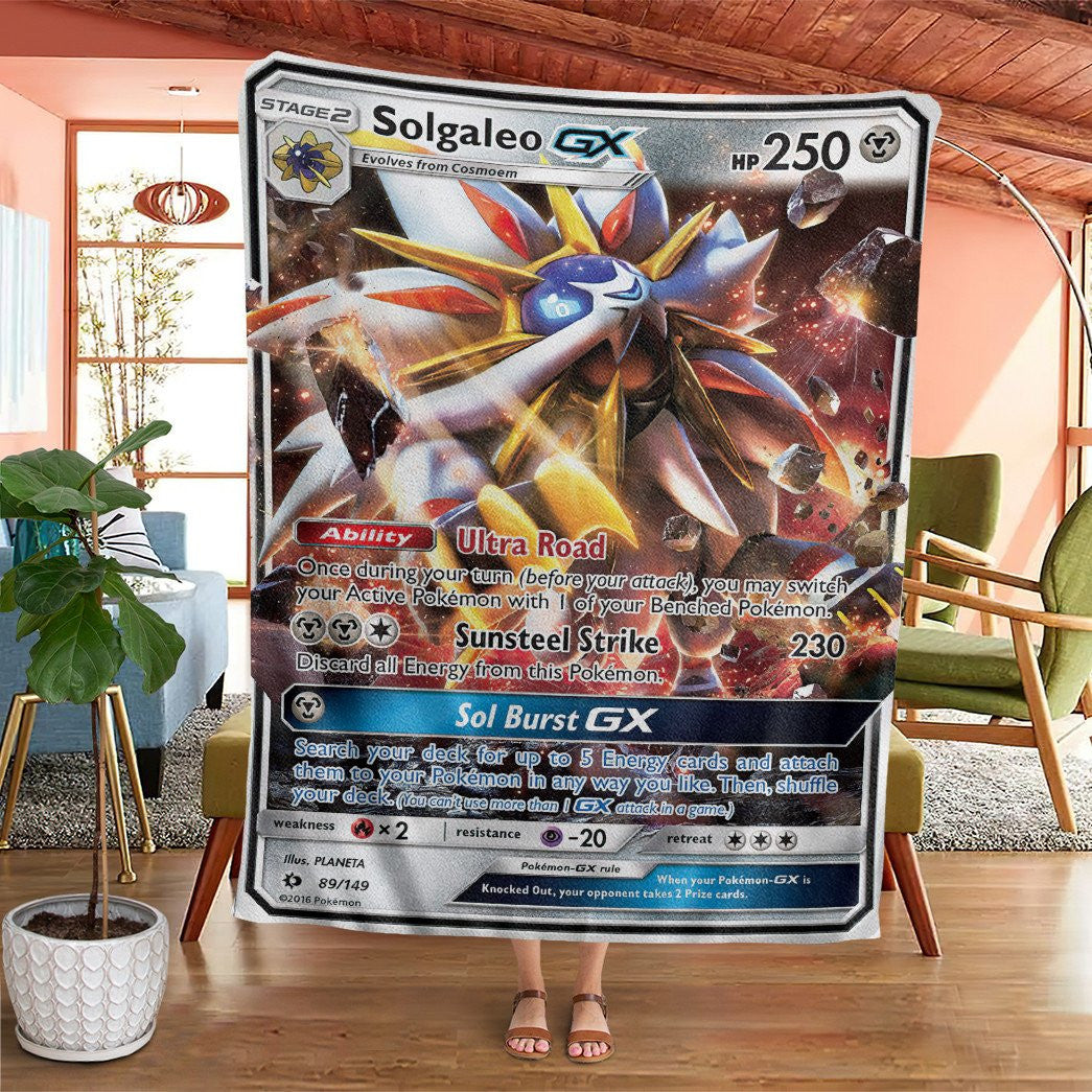 Anime Pkm Solgaleo-Gx Sun & Moon Custom Soft Blanket