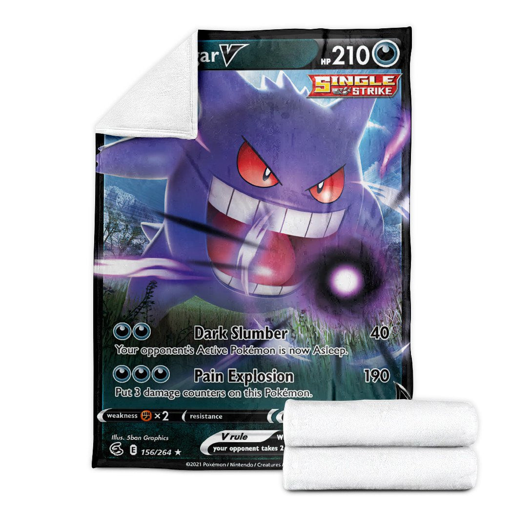 Anime Pkm Gengar V Fusion Strike Custom Soft Blanket