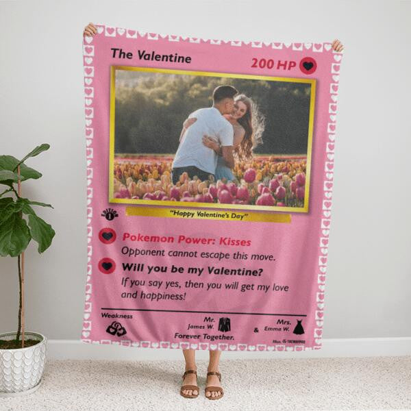 The Date Personalized Soft Blanket - Photo & Names Can Be Customized / White S/(43X55)