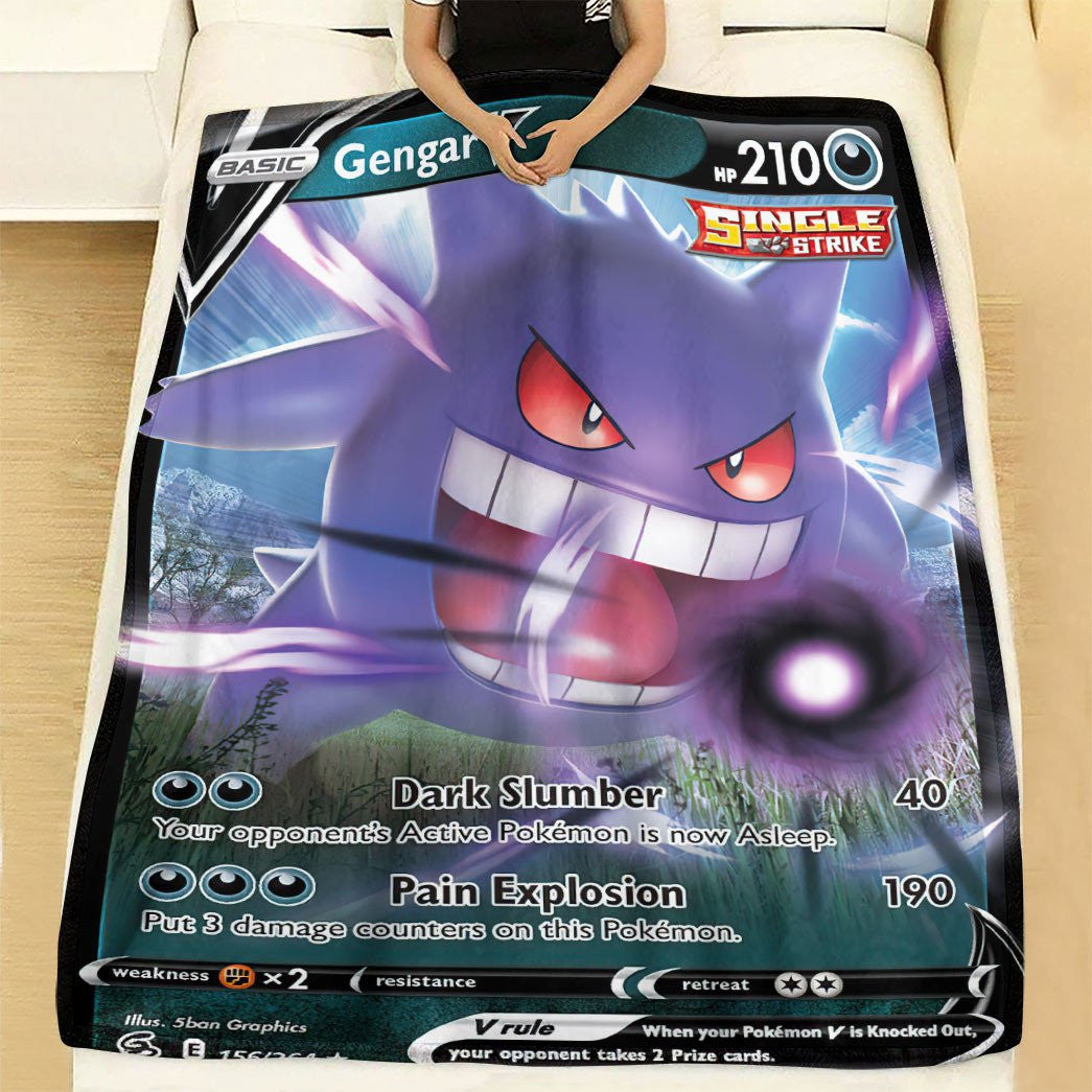 Anime Pkm Gengar V Fusion Strike Custom Soft Blanket