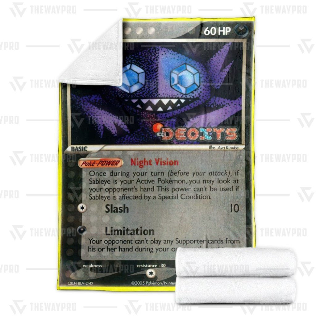 Anime Pkm Sableye Deoxys Reverse Holo Custom Soft Blanket