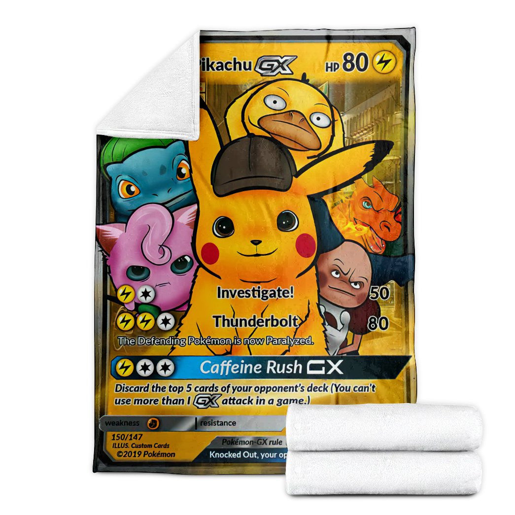 Anime Pkm Detective Pikachu & Friends Gx! Custom Soft Blanket