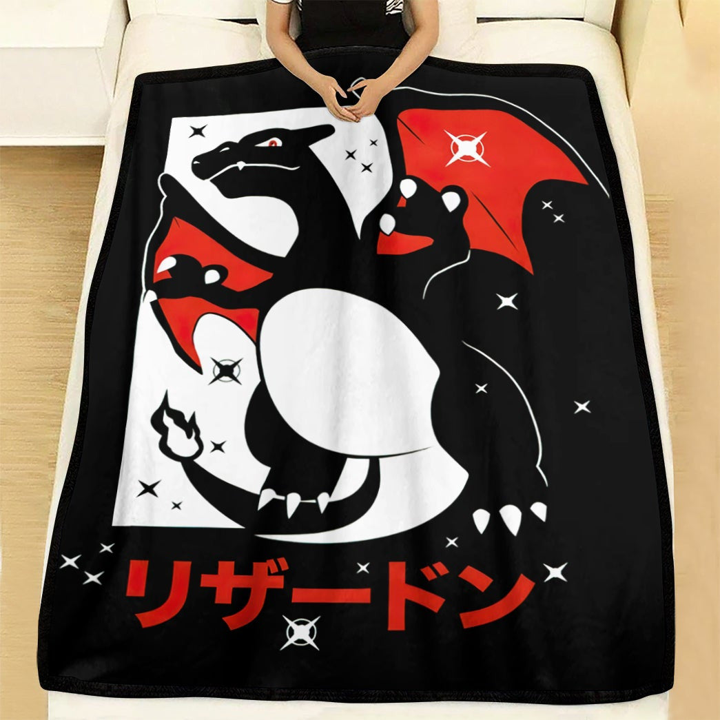 Anime Pkm Charizard Custom Soft Blanket