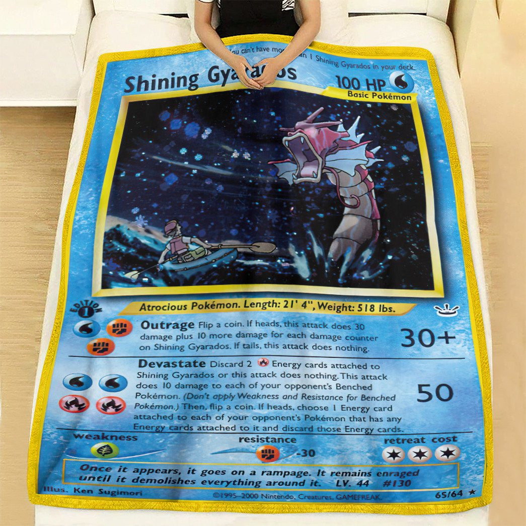 Anime Pkm Shining Gyarados Neo Revelation Custom Soft Blanket