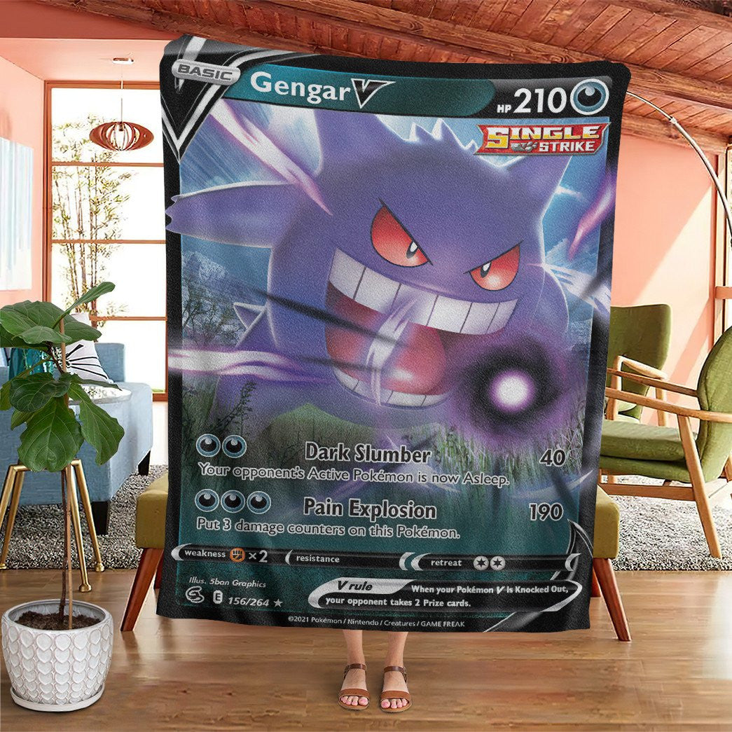 Anime Pkm Gengar V Fusion Strike Custom Soft Blanket