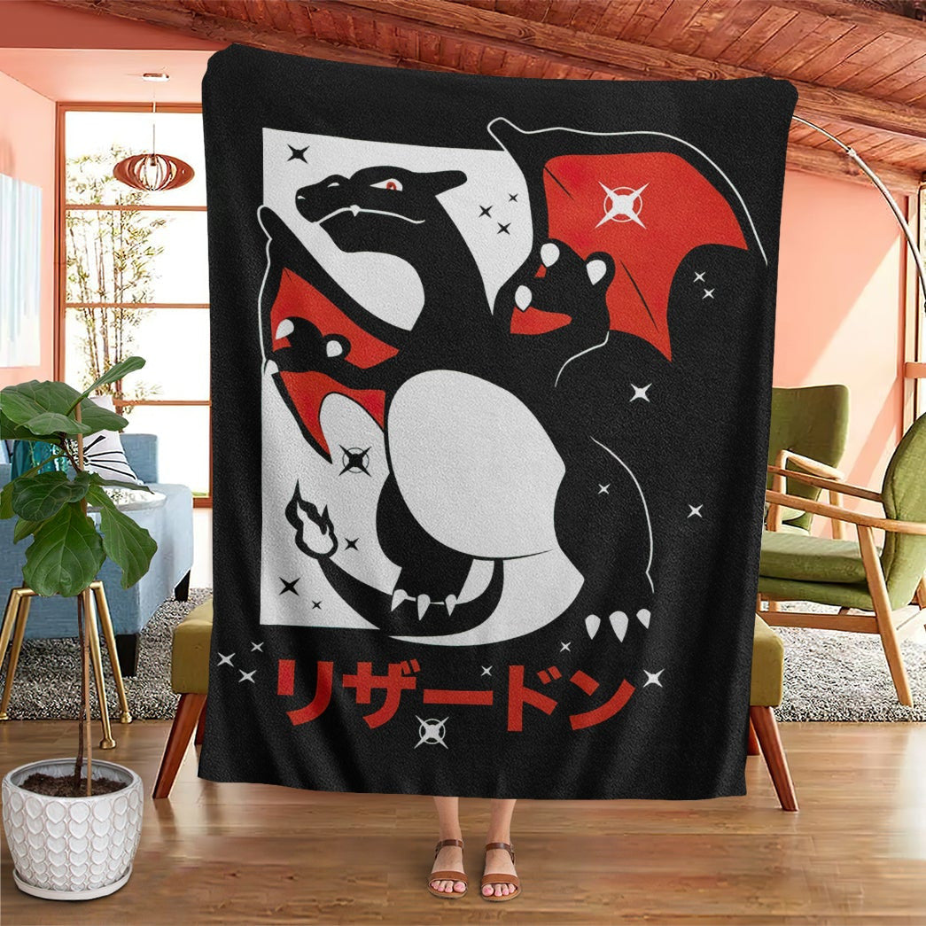 Anime Pkm Charizard Custom Soft Blanket