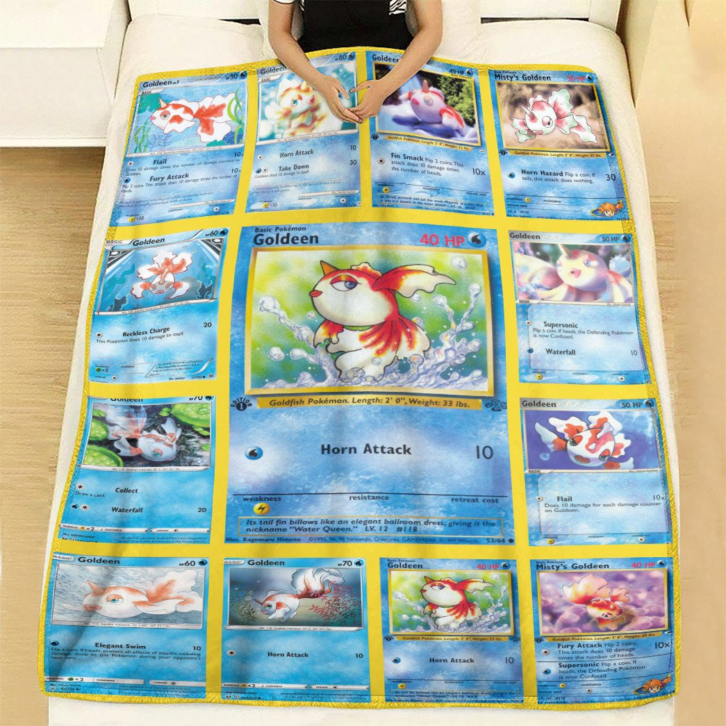 Anime Pkm Goldeen Custom Soft Blanket