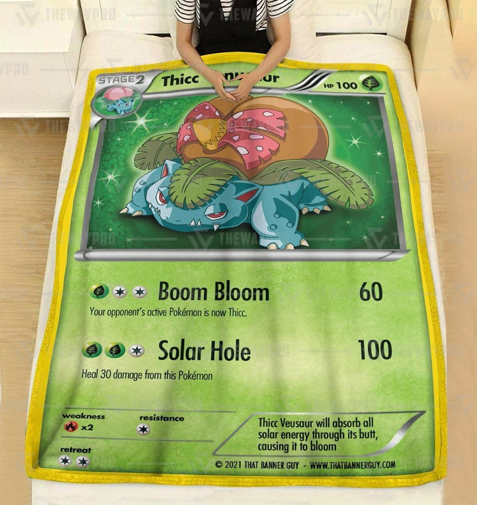 Anime Pkm Thicc Venusaur Custom Soft Blanket