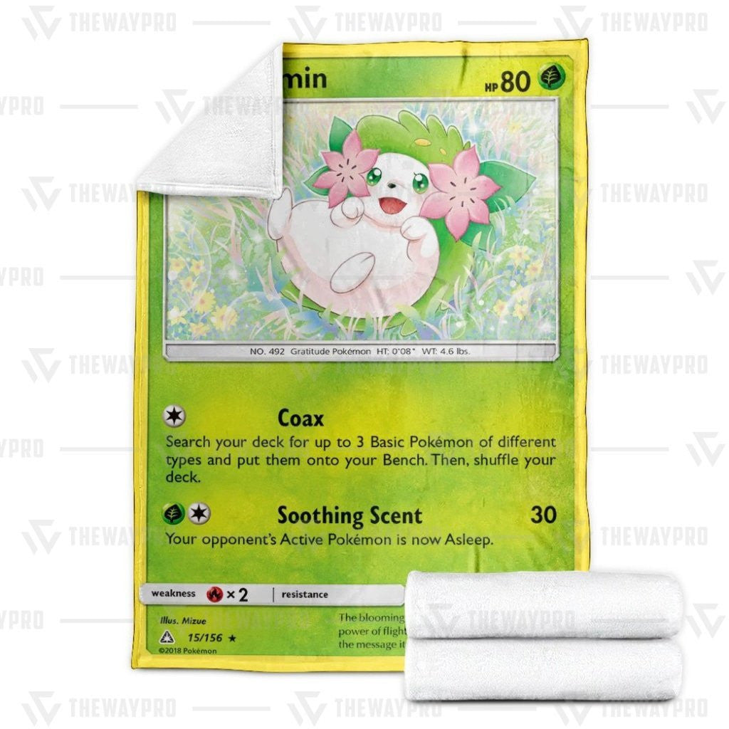 Anime Pkm Shaymin Ultra Prism Custom Soft Blanket