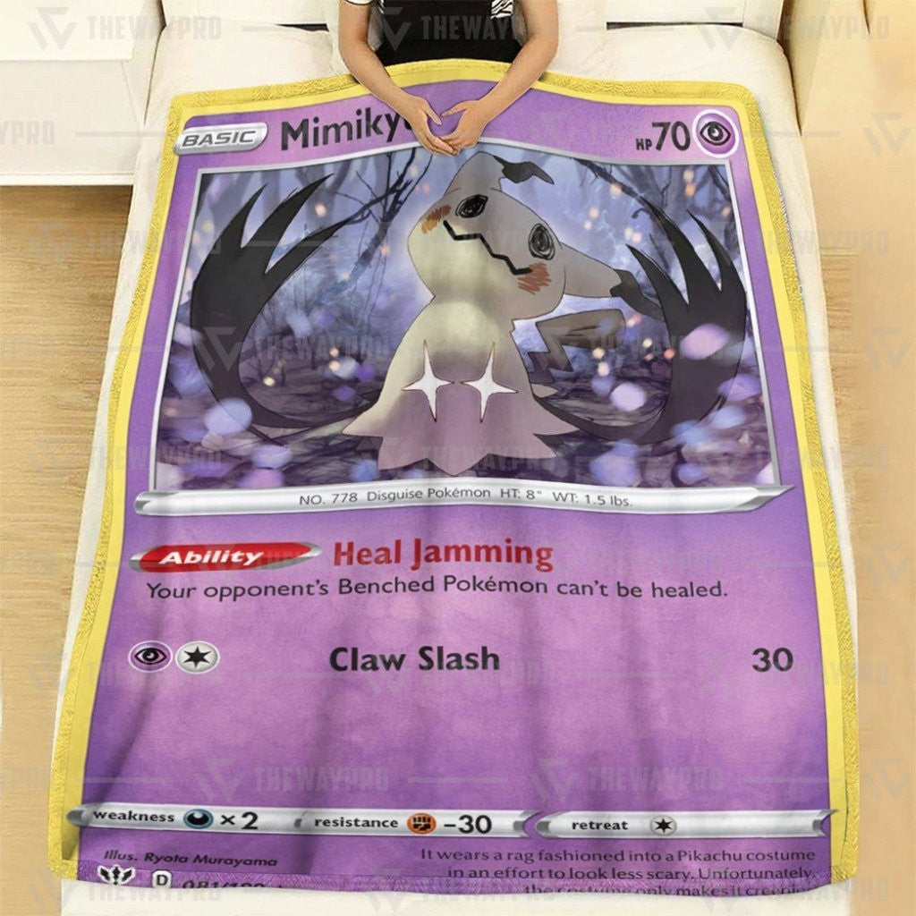 Anime Pkm Mimikyu Darkness Ablaze Custom Soft Blanket