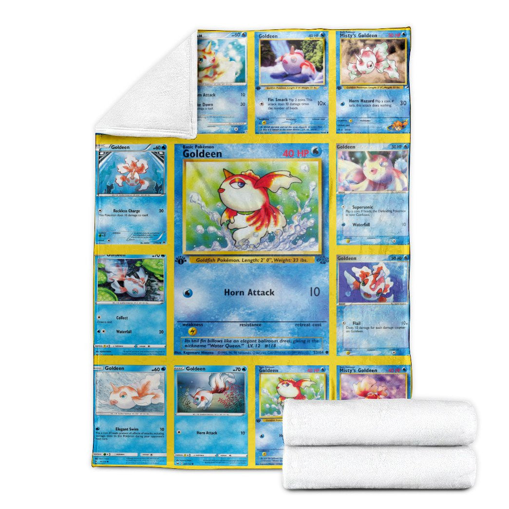 Anime Pkm Goldeen Custom Soft Blanket