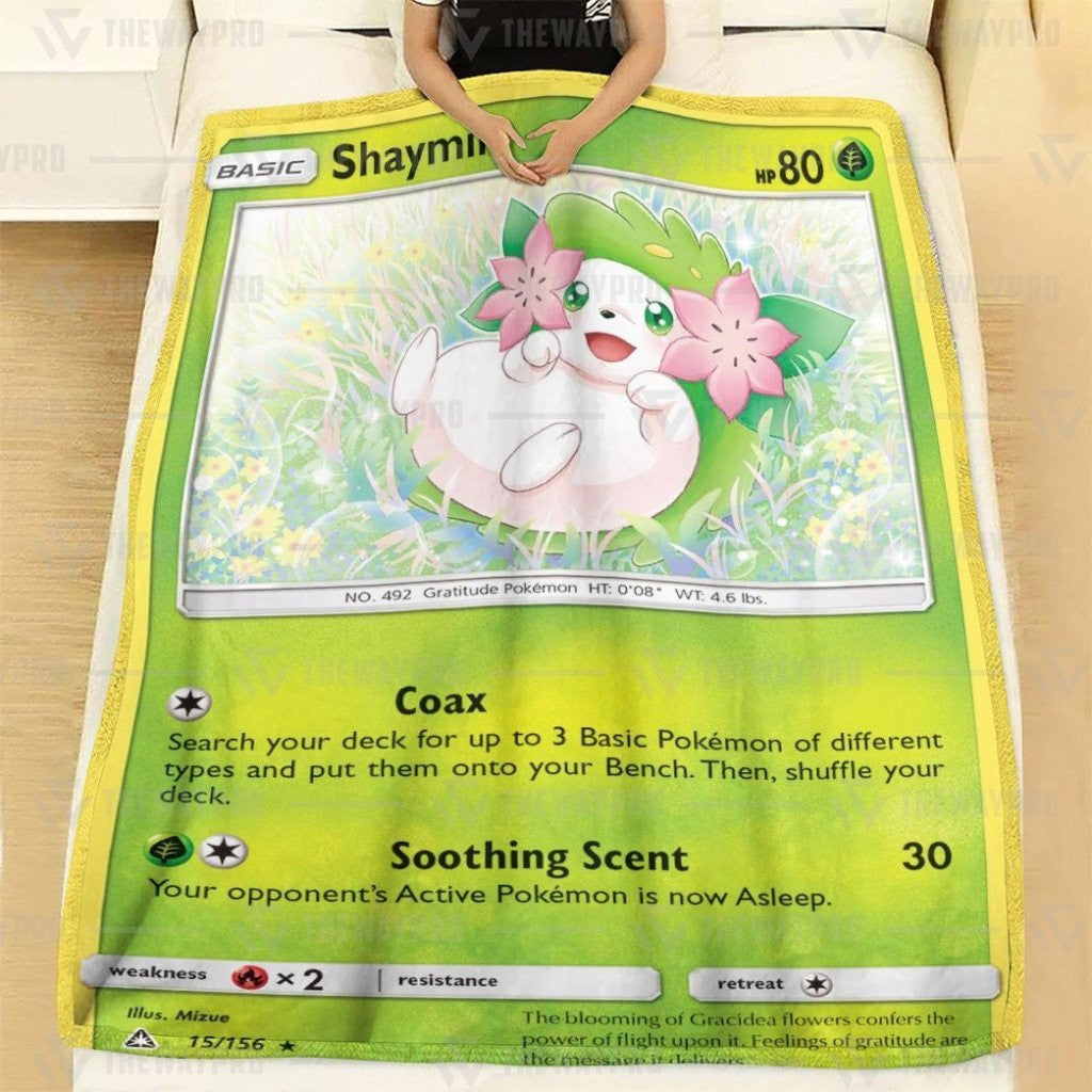 Anime Pkm Shaymin Ultra Prism Custom Soft Blanket