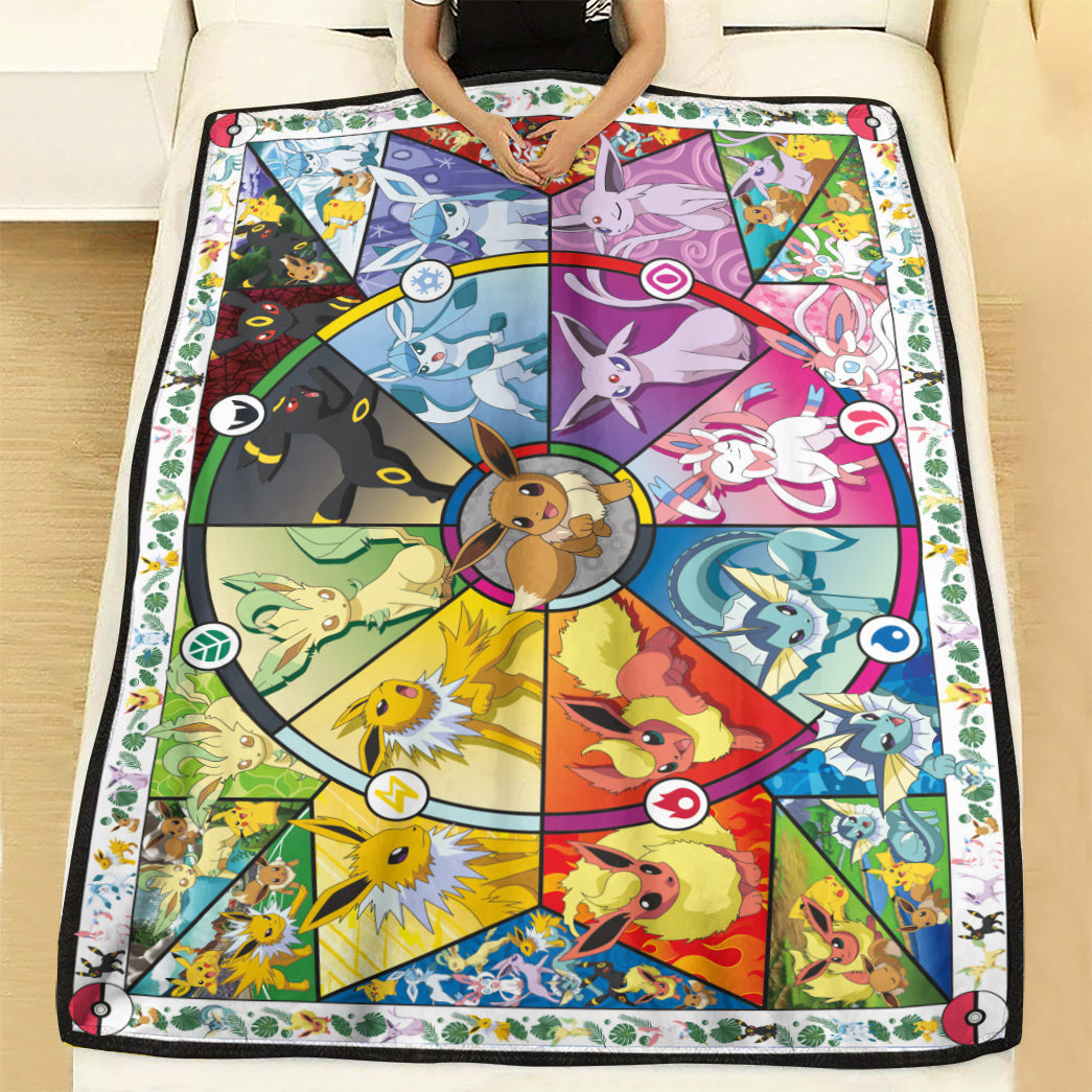 Anime Pkm Eevee Eeveelutions Custom Soft Blanket XL1204224